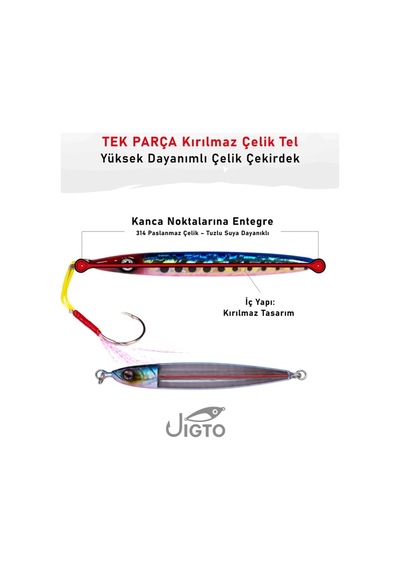 Jig, Zoka, Suni Yem, Glow Uv Metal Jig, 40gr 10cm Razor 40