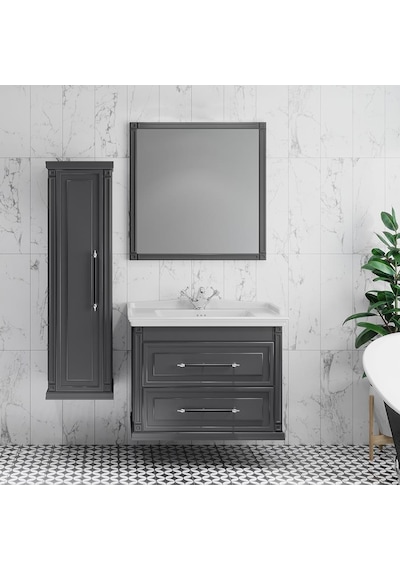 Denko Albatros 80 Cm Mdf Gri Banyo Dolabı Takımı + Boy Dolabı Gri Denko Albatros 80 Cm Mdf Gri Banyo Dolabı Takımı + Boy Dolabı Gri