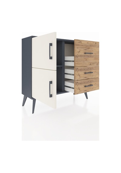 Arges Şifonyer Tek Raflı 3 Çekmeceli 2 Kapaklı 88x30x80 Antrasit-aytaşı/çam Aytaşı/çam Arges Şifonyer Tek Raflı 3 Çekmeceli 2 Kapaklı 88x30x80 Antrasit-aytaşı/çam Aytaşı/çam