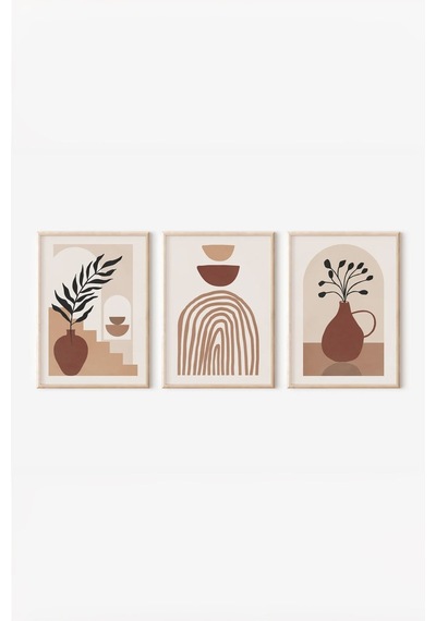 Artavessa Gerçek Ahşap Çerçeveli 3 Parça 3D Poster Tablo Seti - 3DARTSOHOSET41
