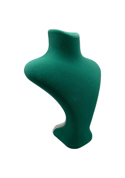 Yerli Üretim Londra Model Süet Kumaş Yeşil Renk 28/ 22 Cm Kolye Sergileme Mankeni Çok Renkli