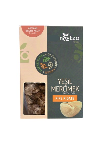 3 Adet Biorootzo Yeşil Mercimek Pipe Rigate 200 G