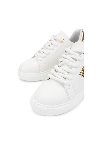 Tamer Tanca Kadın Suni Deri Beyaz Sneakers & Spor Ayakkabı 735 04 Bn Ayk Sk25-26 Beyaz/dore Beyaz