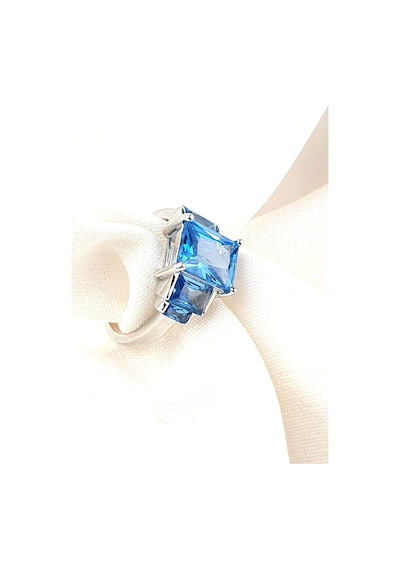 Sky Diamond Blue Creative Sapphire 925 Ayar Gümüş Lüks Yüzük 16 (518701933)