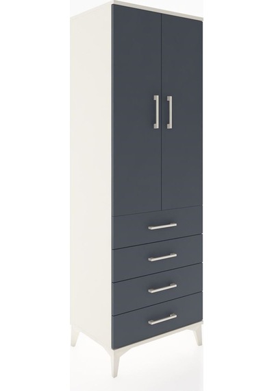 Hyperion Dolap Tek Raflı 4 Çekmeceli Tek Askılı 60x44x182 Ayt... Aytaşı