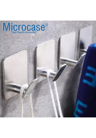 Yapışkanlı Paslanmaz Çelik Banyo Mutfak Eşya Havlu Vb Metal Askılık - Al5180 2 Adet Siyah
