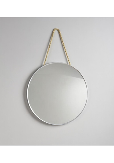 Dekoratif Gold Metal Kenarlı Yuvarlak Ve Oval Kenarlı Ayna Gümüş - Platin