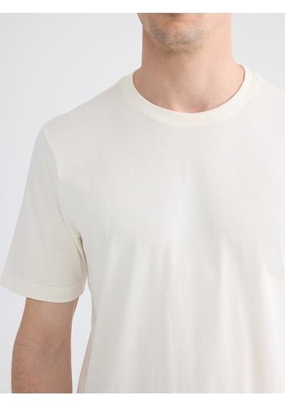 Lcwaıkıkı Classic Ekru %100 Pamuk Regular Fit Basic Tişört