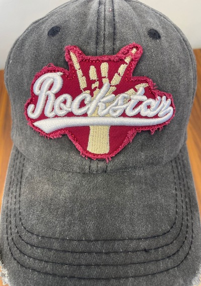 Rockstar Nakışlı Yıkamalı Eskitme Vintage Cap Şapka Füme