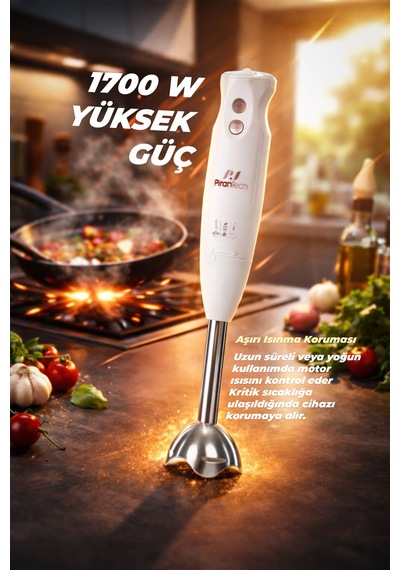 Pirantech YH-83 1700 W Turbo Fonksiyonlu Çubuk El Blenderi