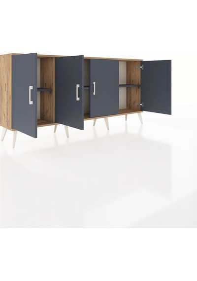 Arges Konsol 3 Raflı 4 Kapaklı 176x30x83 Çam-antrasit/antrasit Antrasit/antrasit Arges Konsol 3 Raflı 4 Kapaklı 176x30x83 Çam-antrasit/antrasit Antrasit/antrasit