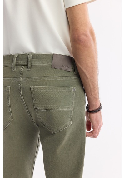 Avva Erkek Haki Klasik Bel Eskitme Yıkamalı Pamuklu Berlin Slim Fit Jean Pantolon B003524 Avva Erkek Haki Klasik Bel Eskitme Yıkamalı Pamuklu Berlin Slim Fit Jean Pantolon B003524