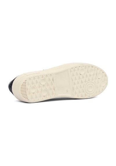 Kadın Lacivert Bağcıklı Kalın Tabanlı Süet Deri Sneaker