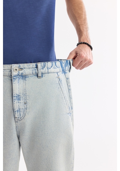Avva Erkek Mavi Klasik Bel %100 Pamuk Eskitme Yıkamalı Oslo Carrot Fit Jean Pantolon A51y3550