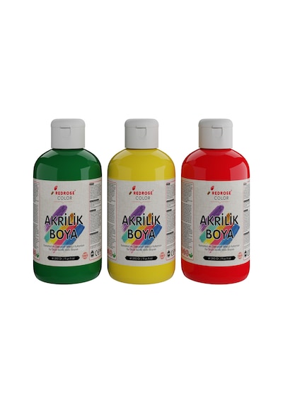 Red Rose Yeşil-sarı-kırmızı Akrilik Boya 3'lü Set 3 x 250 G