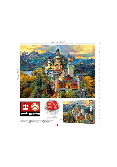 Educa 1000 Parça Neuschwanstein Şatosu Puzzle - Neuschwanstein Castle - 19933