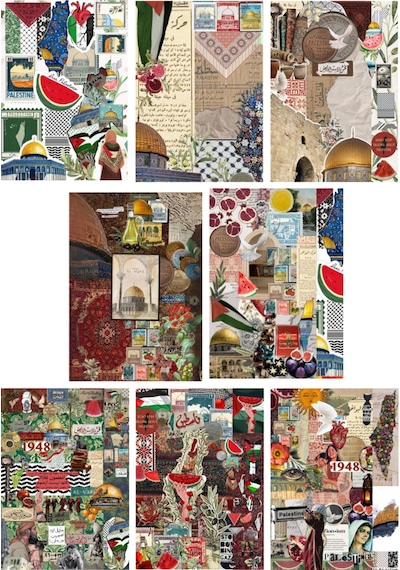 Filistin Temalı 8'li Yapışkanlı Scrapbook Seti Diğer