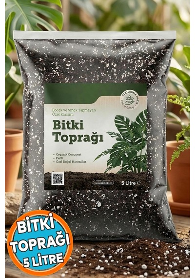 Tr Organik Cocopeat Perlit Pomza Karışımlı Genel Bitki Kullanıma Uygun Bitki Toprağı Toprak 5 Litre