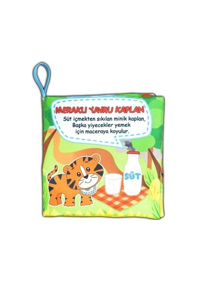 Meraklı Kaplan Kumaş Sessiz Kitap T090 - Bez Kitap , Eğitici Oyuncak , Yumuşak Ve Hışırtılı