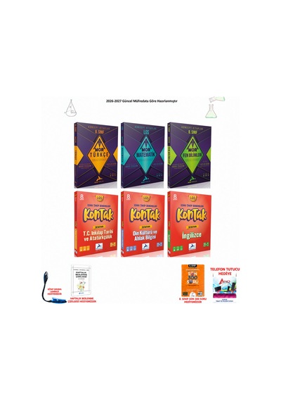 Paraf 8. Sınıf Lgs Mor Ana 3 + Kontakt Sözel 3 6 Kitap Seti