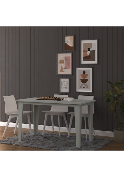 Asra Trend Yemek Masası YM-01 %100 MDF 4-6 Kişilik Mutfak Salon Masası Kül Gri Gri
