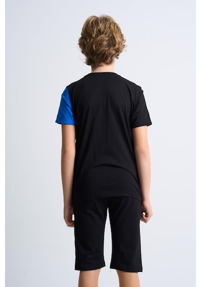 Alexander Gardi Alexandergardı Baskılı Çocuk T-shirt-şort İkili Takım Siyah - Mavi