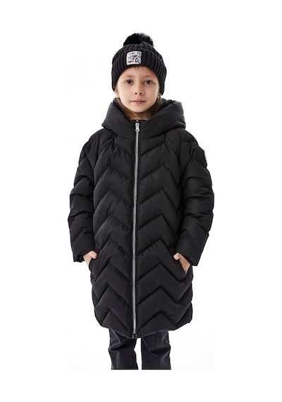Benitto Kids Kız Çocuk Kapüşonlu Kışlık Şişme Mont 51353 Siyah