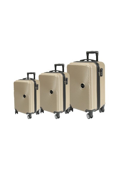 Escape Vlz 072-set Abs 8 Tekerlekli Büyük, Orta, Kabin Boy Valiz, Bavul Seti, Gold