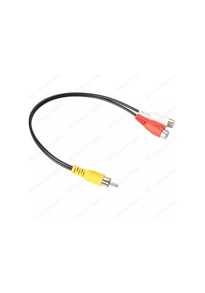 Rca Erkek 2 Rca Dişi Ses Adaptörü Y Bölücü Kablo