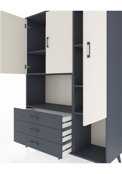 Hyperion Dolap 6 Raflı 3 Çekmeceli 3 Kapaklı 132x44x195 Antrasit-aytaşı/antrasit Aytası/antrasıt Hyperion Dolap 6 Raflı 3 Çekmeceli 3 Kapaklı 132x44x195 Antrasit-aytaşı/antrasit Aytası/antrasıt