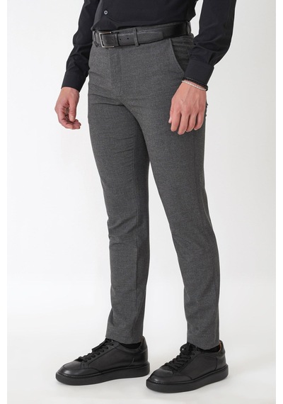 Slim Fit Yan Cep Esnek Yünlü Antrasit Pantolon P 1232