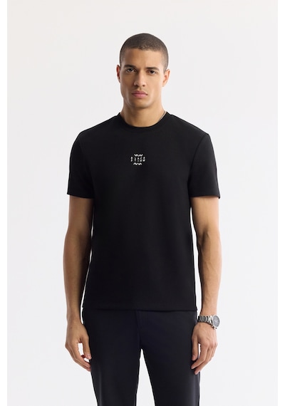 Avva Erkek Siyah Bisiklet Yaka Baskılı Bi-stretch İnterlok Regular Fit T-shirt A51y1162 Avva Erkek Siyah Bisiklet Yaka Baskılı Bi-stretch İnterlok Regular Fit T-shirt A51y1162