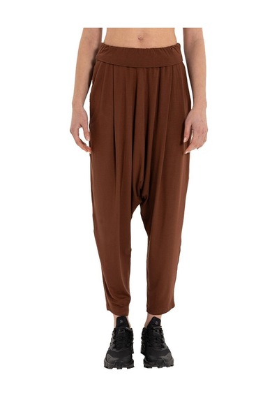 Inguz Beli Katlanabilir Yoga Şalvar Kahverengi