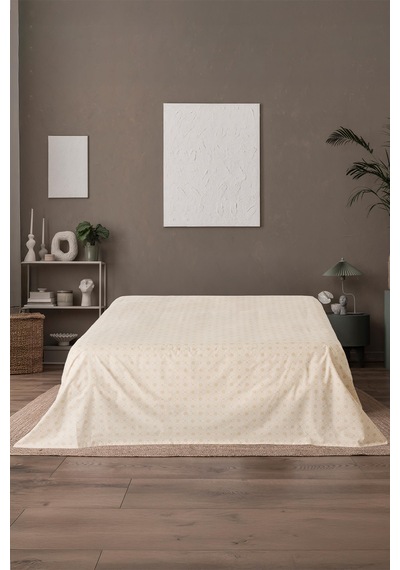Mix & Match Noelle %100 Pamuk Çift Kişilik Düz Çarşaf Bej