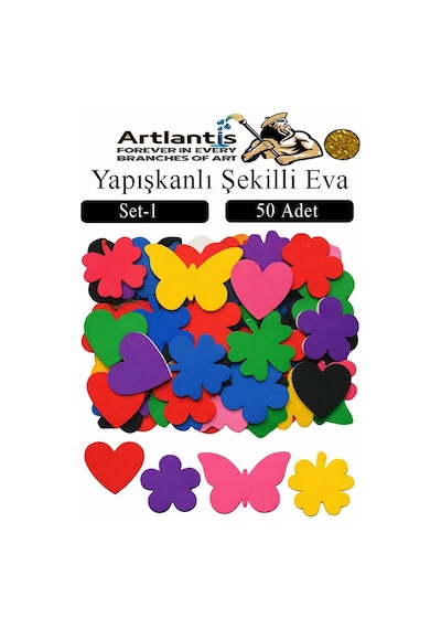 Şekilli Eva Yapışkanlı 50 Li 1 Paket Kendinden Yapışkanlı Eva Sticker Okul Öncesi Kreş Ana Sınıfı Etkinlik Proje Sarı