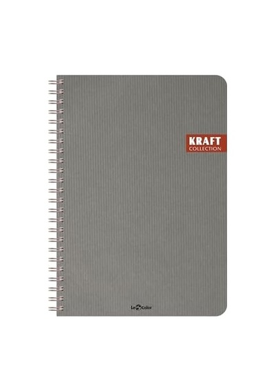 Kraft Ofis Defter Spiralli Çizgili Gri 103 Ivory