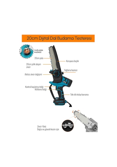 Prohummer Ph294 Profesyonel 2li Bahçe Set Akülü Dijital Göstergeli 50mm Dal Budama Makası Ve 20cm Dal Budama Testeresi 88vmax