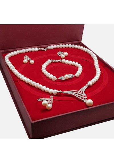 Chavin Inci Gümüş Kolye Küpe Bileklik Yüzük Takım Set Ds36 478252946