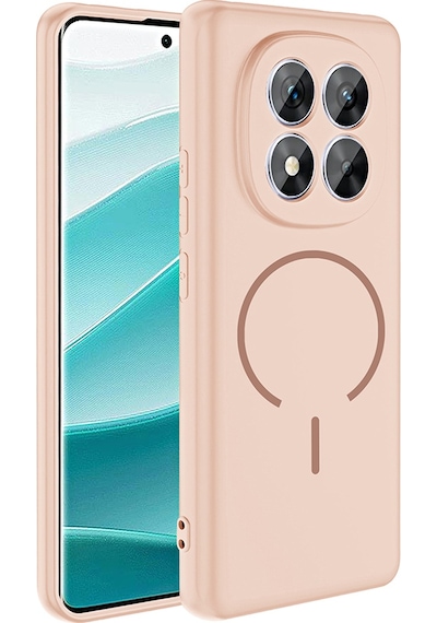 Redmi Note 14 Pro 5g Kılıf M-safe Şarj Özellikli Mkst Meta Kapak - Rose Pembe Pembe