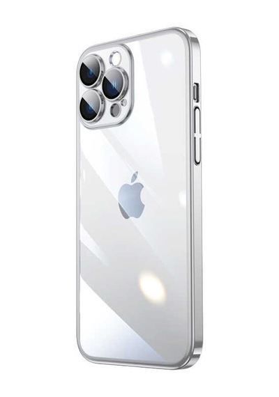 Apple Uyumlu iPhone 13 Pro Max Uyumlu Sert Pc Renkli Çerçeveli Zore Riksos Kapak-gümüş -