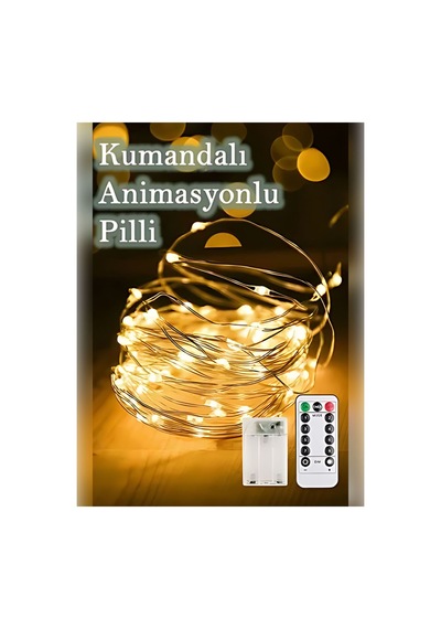 10 Metre Gün Işığı Kumandalı Pilli Peri Led 8 Fonksiyonlu Uzaktan Kumandalı Dekoratif Peri Led Gün Işığı