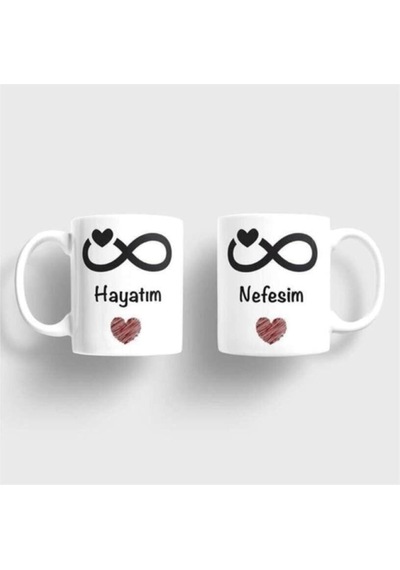 2 Adet Sevgili Aşk Çift Kupa Bardak Beyaz