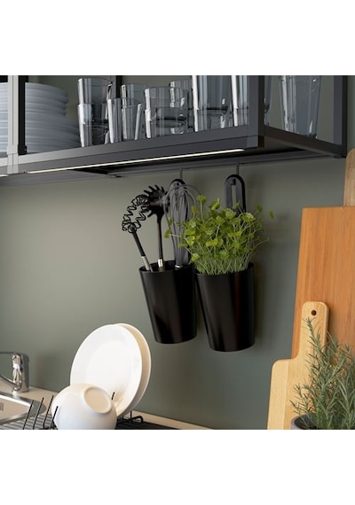 Ikea Enhet Açık Raf Ünitesi, Antrasit, 40x15x75 Cm