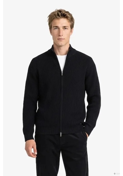 Nautica Erkek Siyah Regular Fit Triko Kazak-24798