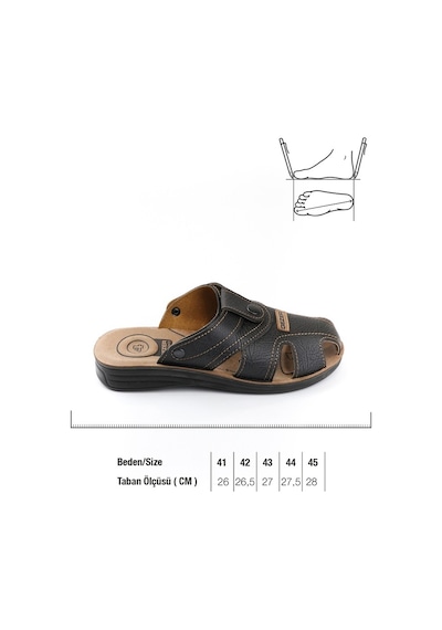 Gezer Yazlık Erkek Çıtçıtlı Ayarlanabilir Terlik-Sandalet (554653081) Siyah