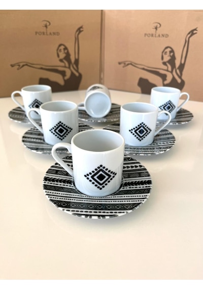 Porland Elenco Vintage 6 Kişilik Kahve Takımı