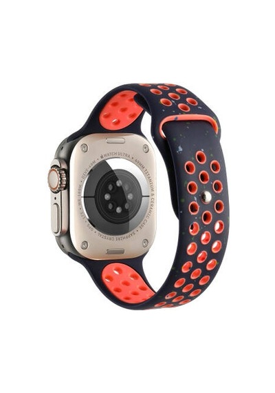 Apple Watch Uyumlu 7 45mm Kordon Yeni Seri 2023 Krd-02 Silikon Strap Kayış - Lacivert