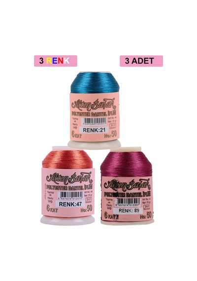 3 Adet Altınbaşak Oya Ve Dantel İpi 20 Gr - Royaleks - No: 047 - 089 - 021