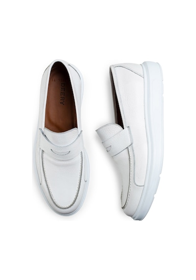 Deery Hakiki Deri Beyaz Comfort Erkek Loafer Beyaz (492271237) Beyaz