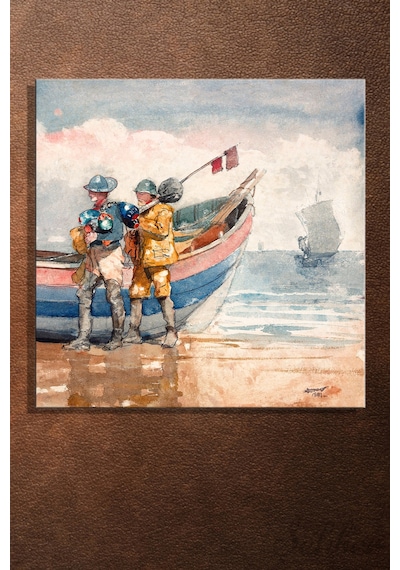 Winslow Homer "the Return" Dönüş Suluboya Eserinin Kanvas Reprodiksiyonu Kare Tablo 3570